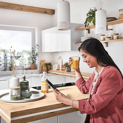 Quadratisches Stimmungs-Küchenbild